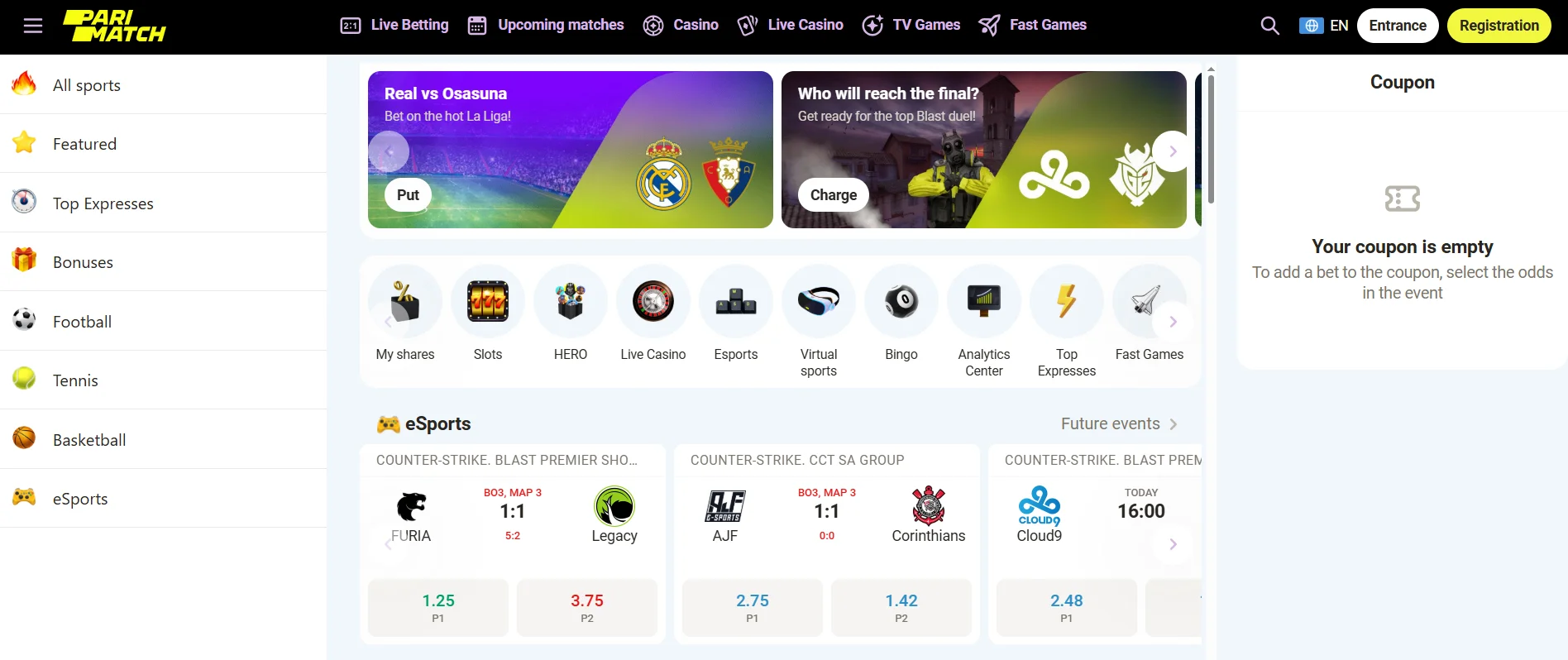 Pari Match casino - Betting and Gambling Operator